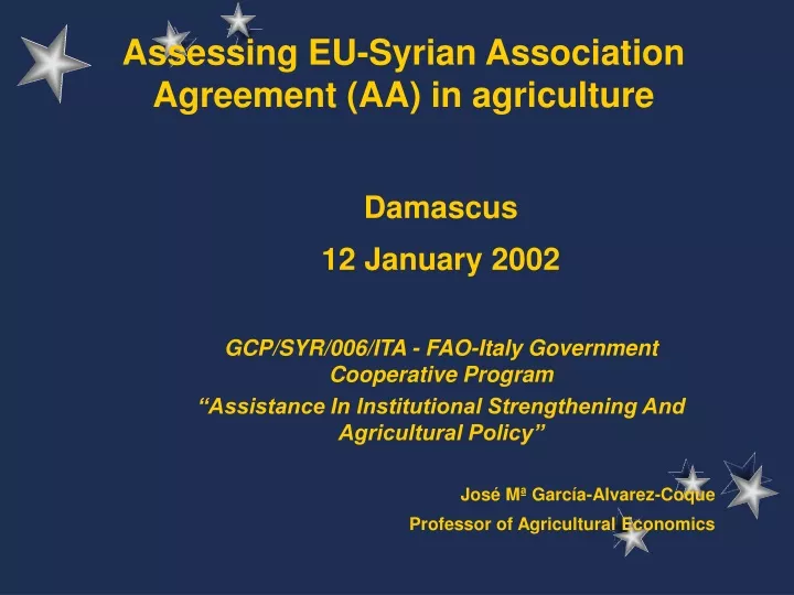 assessing eu syrian association agreement aa in agriculture