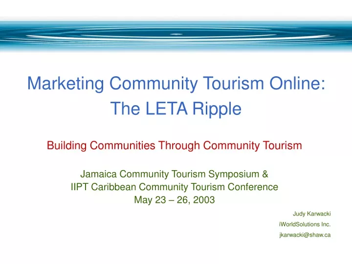 marketing community tourism online the leta ripple