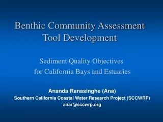 Benthic Community Assessment Tool Development