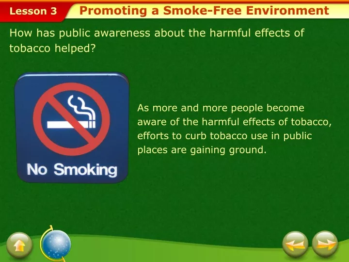 promoting a smoke free environment