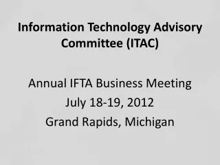 Information Technology Advisory Committee (ITAC)