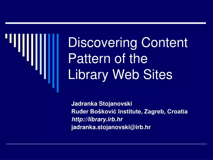 discovering content pattern of the library web sites