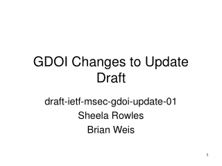 GDOI Changes to Update Draft