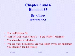 Chapter 5 and 6 Handout #5