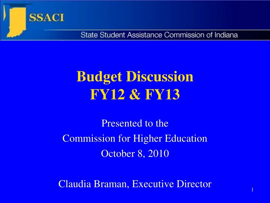 Budget Discussion FY12 & FY13 - slide 1