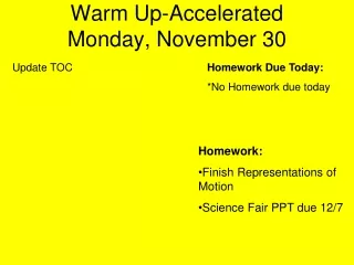 Warm Up-Accelerated Monday, November 30