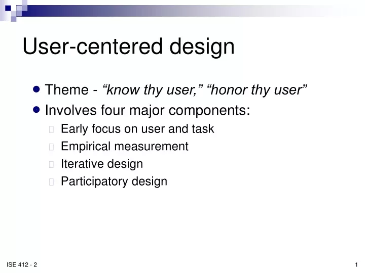 user centered design