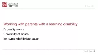 Working with parents with a learning disability