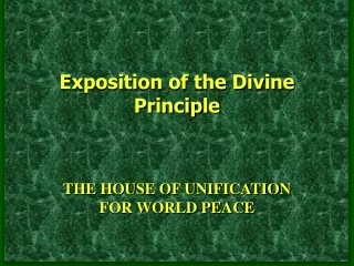 Exposition of the Divine Principle