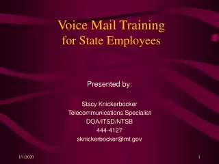 Voice Mail Training  for State Employees