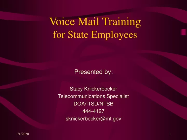 voice mail training for state employees