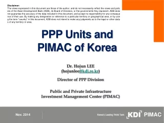 PPP Units and  PIMAC  of Korea