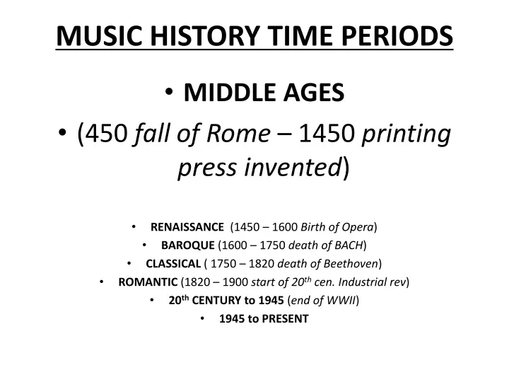 music history time periods