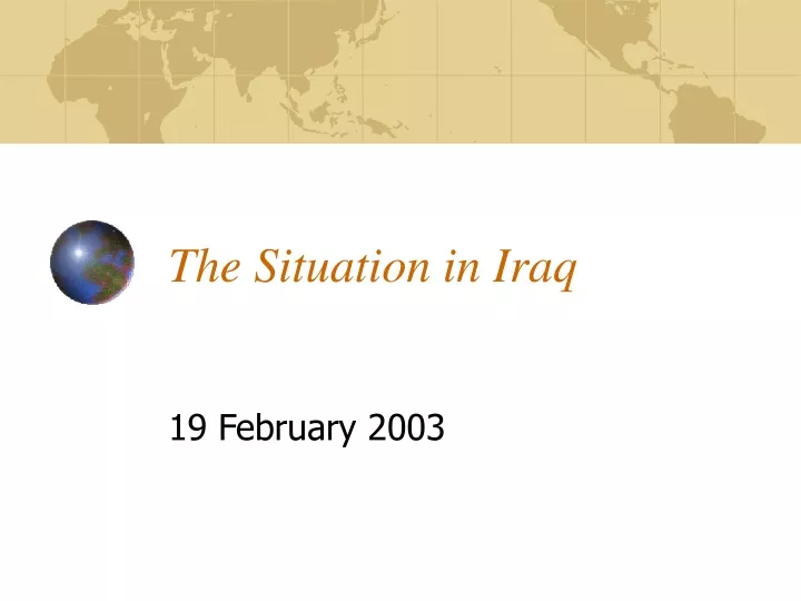 the situation in iraq