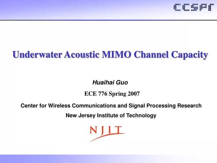 underwater acoustic mimo channel capacity