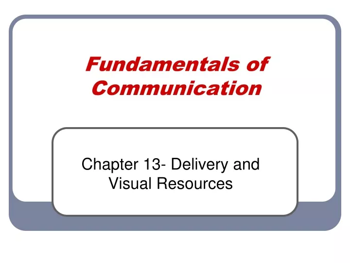 fundamentals of communication