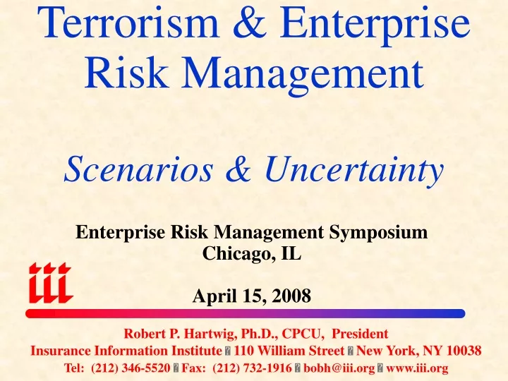 terrorism enterprise risk management scenarios uncertainty