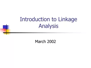 Introduction to Linkage Analysis