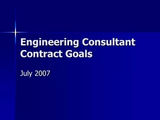 Engineering Consultant Contract Goals