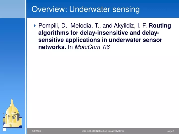overview underwater sensing