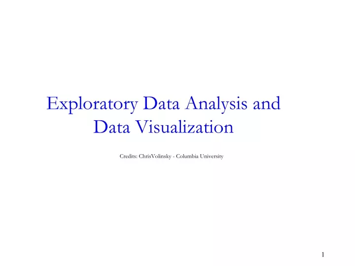 exploratory data analysis and data visualization