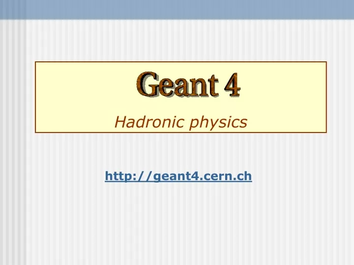 hadronic physics