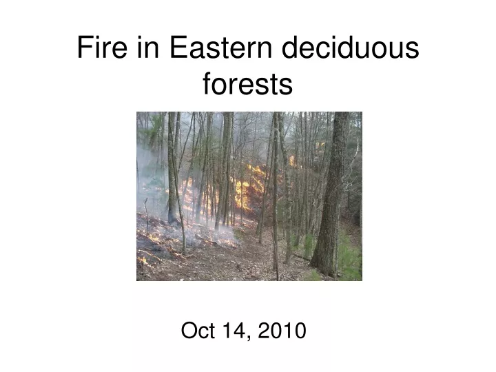 fire in eastern deciduous forests