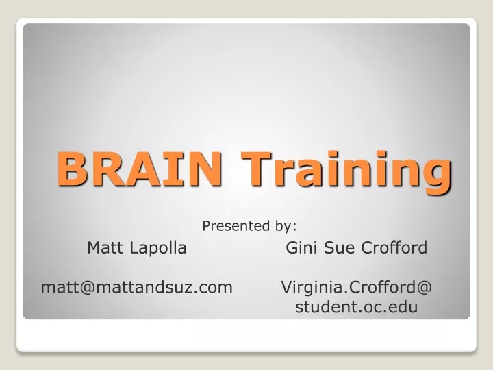 brain training