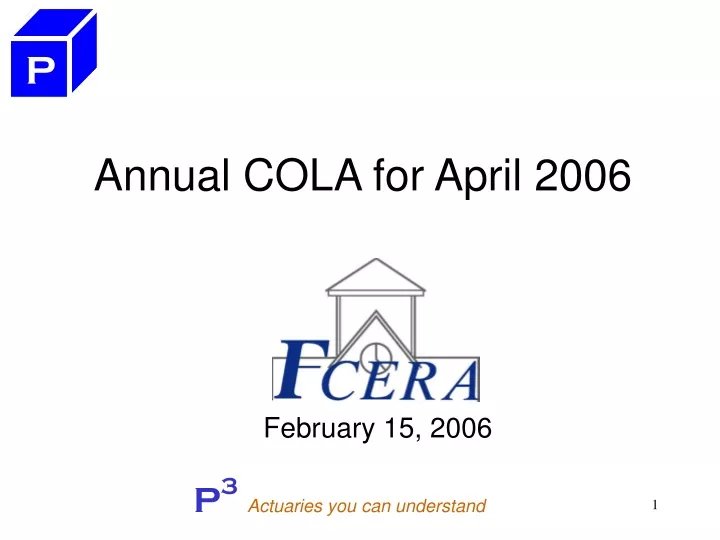 annual cola for april 2006