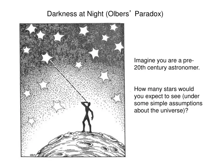 darkness at night olbers paradox
