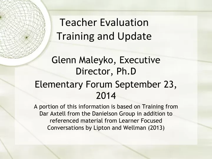 teacher evaluation training and update