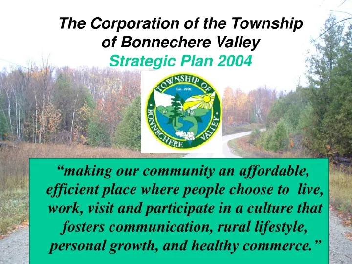 the corporation of the township of bonnechere