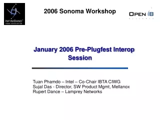 January 2006 Pre-Plugfest Interop Session