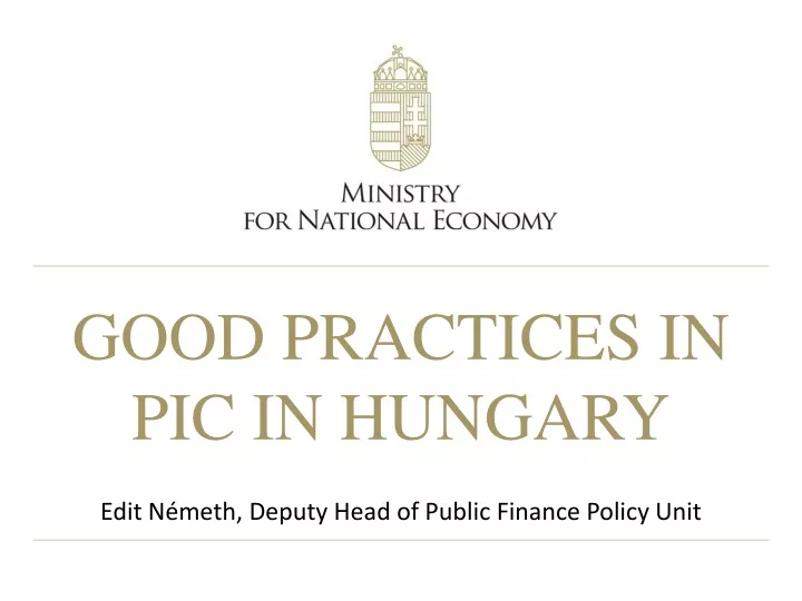 good practices in pic in hungary