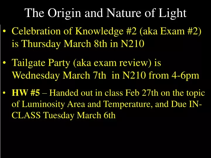 the origin and nature of light
