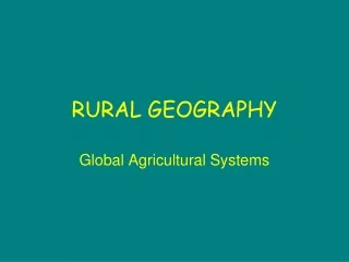 RURAL GEOGRAPHY