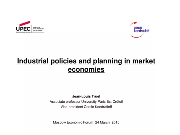 industrial policies and planning in market