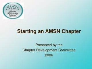 Starting an AMSN Chapter