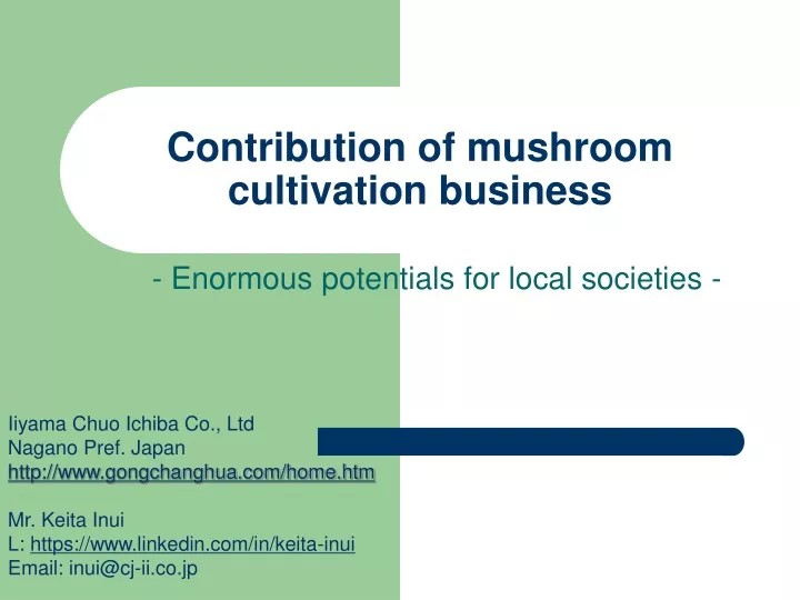 contribution of mushroom cultivation business