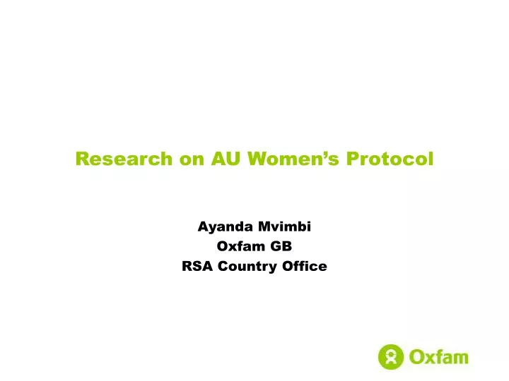 research on au women s protocol