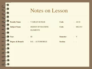 Notes on Lesson
