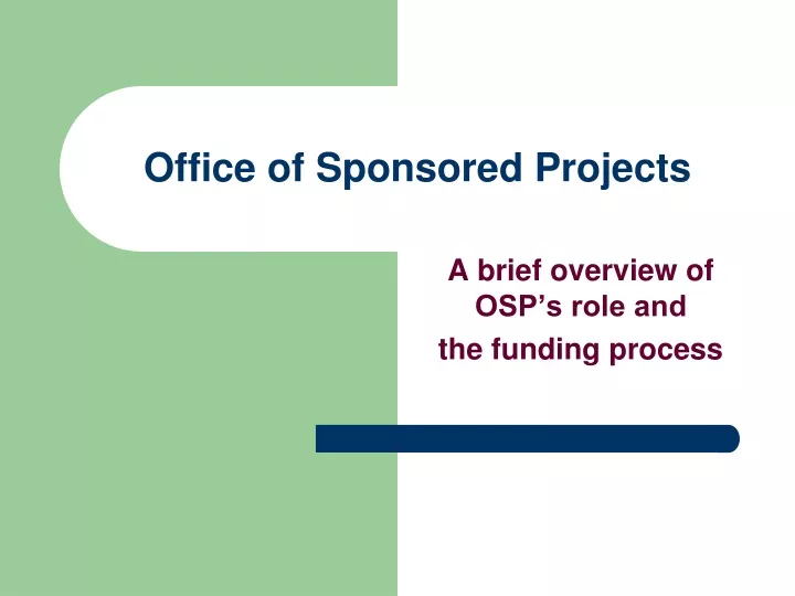office of sponsored projects