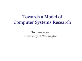 Towards a Model of  Computer Systems Research