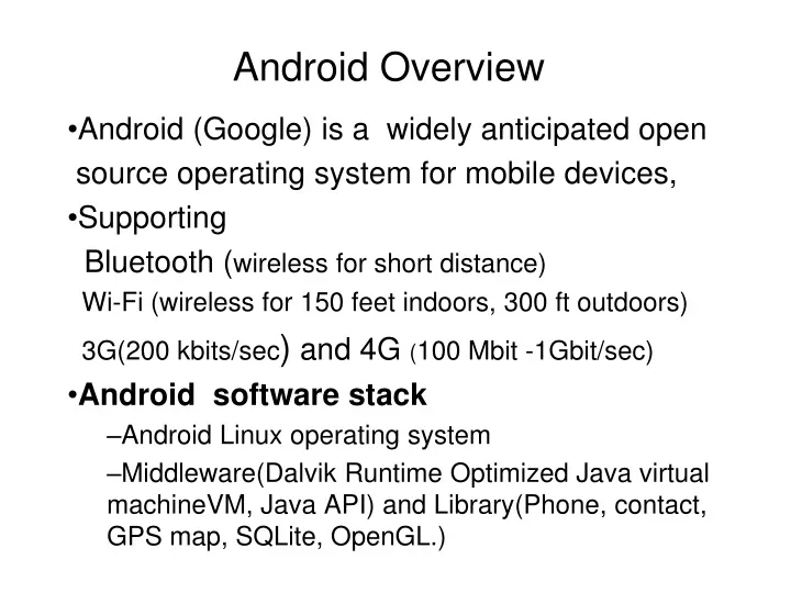 android overview