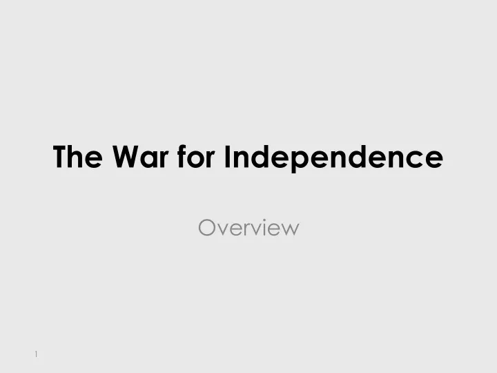 the war for independence