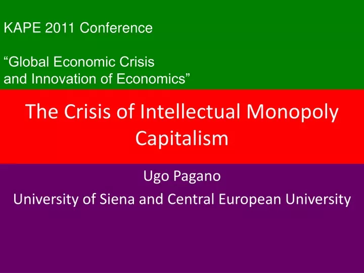 the crisis of intellectual monopoly capitalism