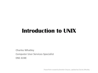 Introduction to UNIX