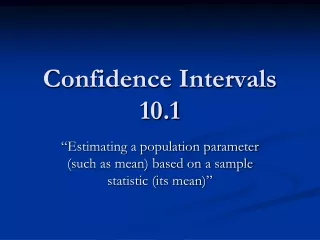 Confidence Intervals 10.1