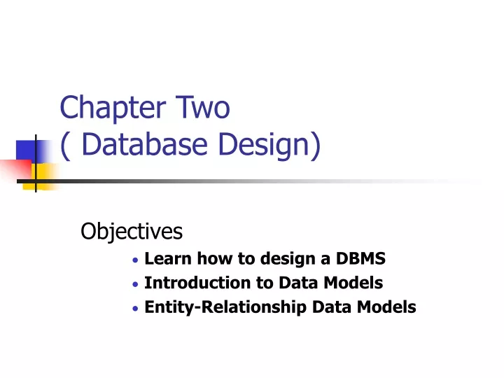 chapter two database design