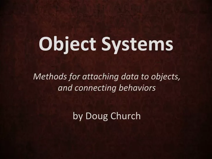 object systems